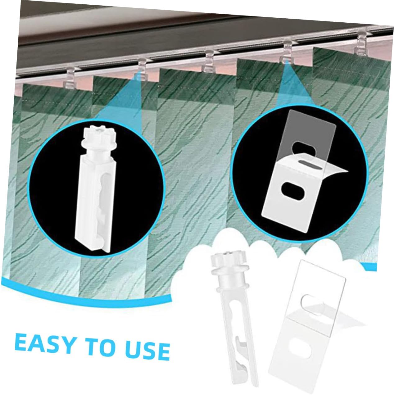 24sets Vertical Blind Repair Tabs and Stems Replacement Kit Repairing Accessories for Window Blinds Compatible Various Vertical Styles