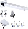 Wall-Mounted Sensor Faucet Wall Mount Automatic Faucet Wall Hands Touch Free Bathroom Tap, Wall-Mounted Touchless Faucet for Bathroom Hidden Automatic Sensor FaucetCold WaterHot Water