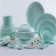 Elegante conjunto de jantar para restaurante e casa de luxo, conjunto de talheres de cerâmica de 61 peças, conjunto de pratos simples estilo chinês, utensílios domésticos, conjunto de pratos e tigelas