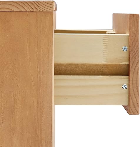 Miniatura 7 de MUSEHOMEINC Mesita de noche de madera maciza moderna con cajón de almacenamiento y estante de madera abiertamesa auxiliar, para sala de estar,