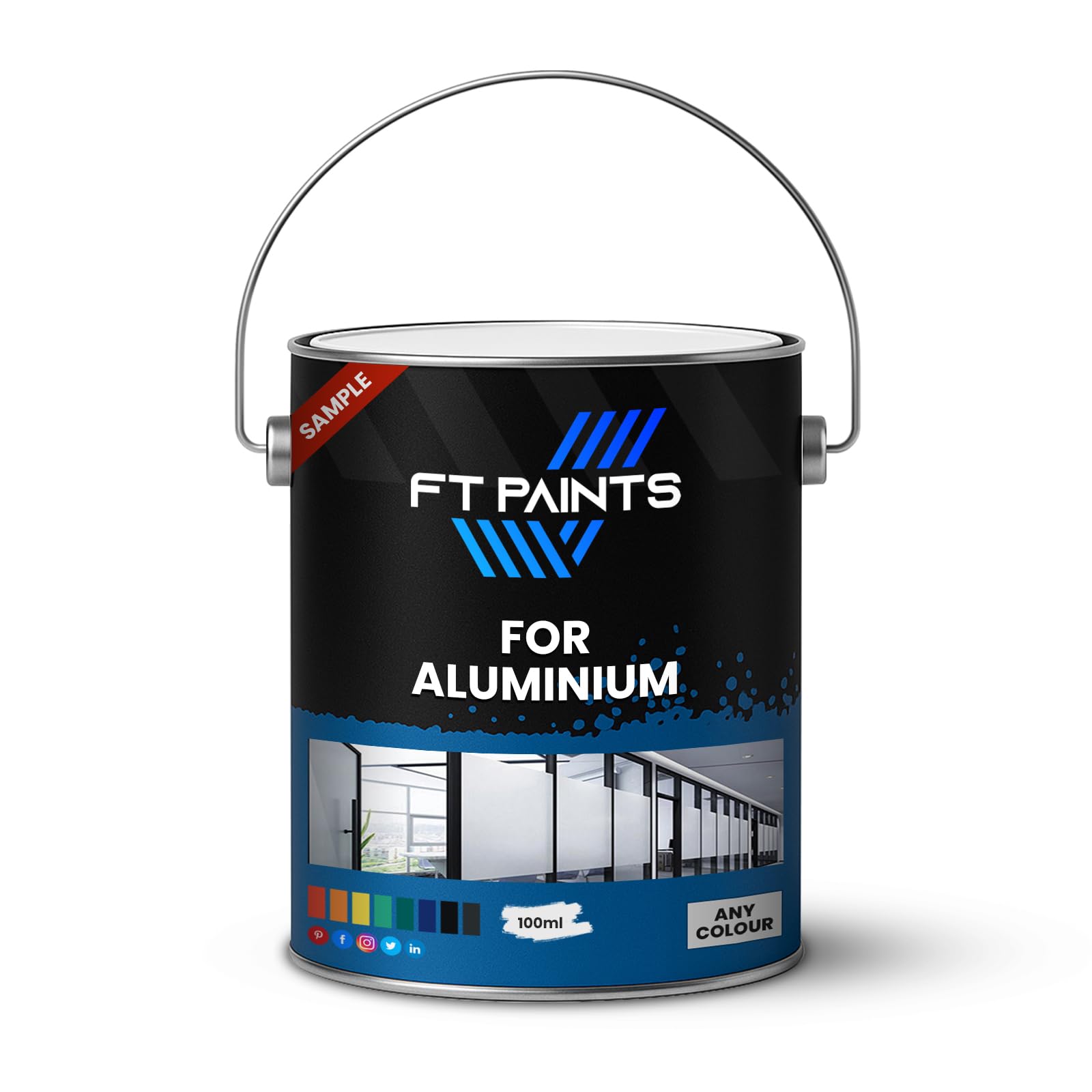 FabioT. FT Paints 100ml Sample 1K Acrylic Topcoat Matt Finish Paint for Aluminium- RAL 9011-Graphite Black
