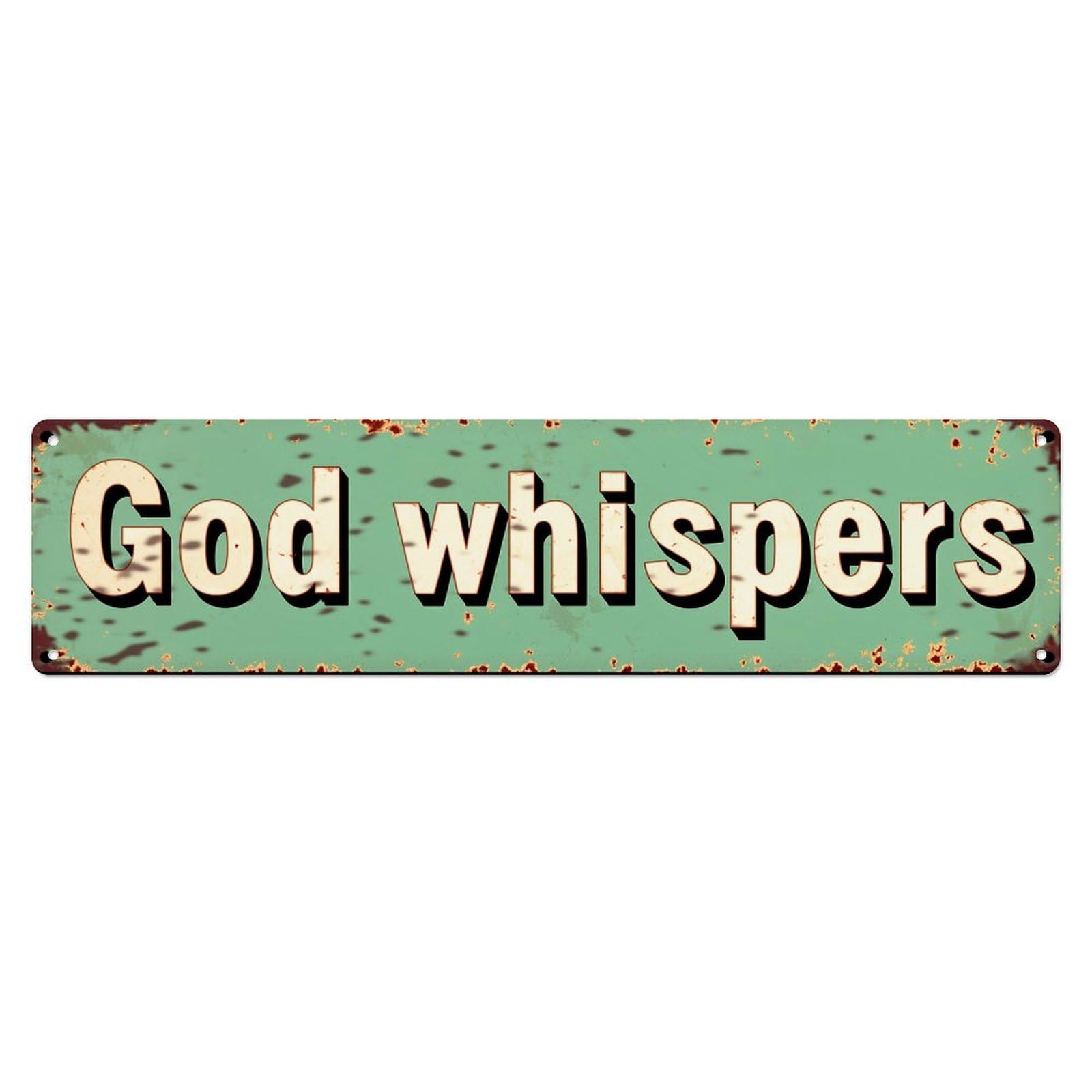 Jdyaojiesheng Vintage God Whispers Metal Sign Pattern Tin Sign Retro Metal Wall Decor Metal Poster, Home Bar Garage Farmhouse Cafe Wall Art Decoration 4X16inch