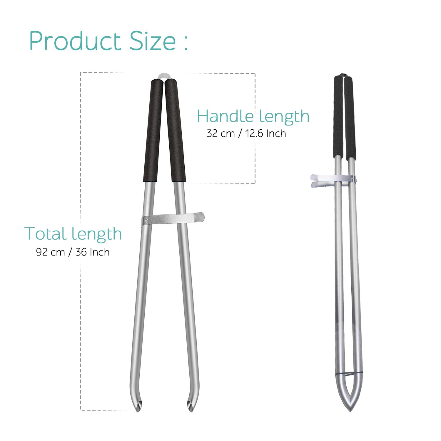 EJG 36" Long Trash & Garbage Picker Grabber, Lightweight Aluminium & Rustproof, Litter Pick Up Stick, Trash Tong, Reaching Assist Tool, Reacher Tool for Elderly, Garden Nabber Plogging (Black): Industrial & Scientific