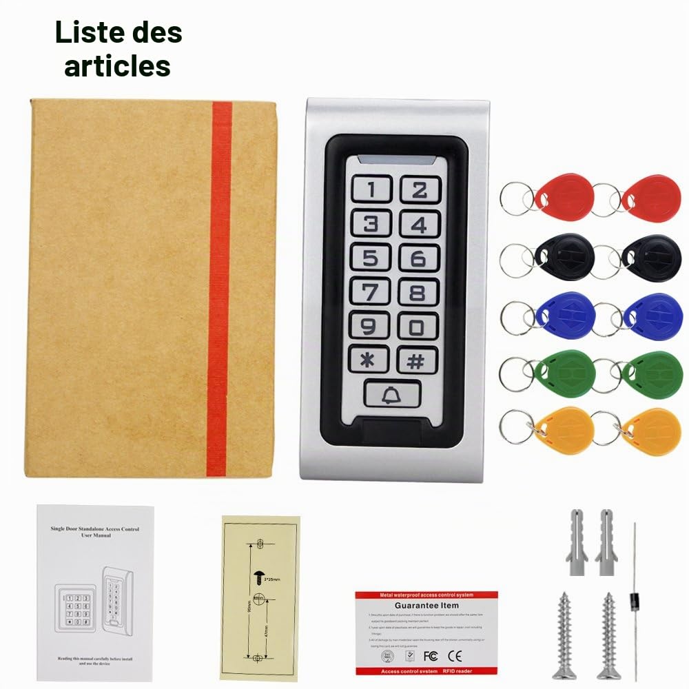 NN99 IP68 Clavier De Contrôle D'accès Étanche RFID Contrôleur D'accès Clavier 125 KHz EM Lecteur avec 10 pcs Porte-clés