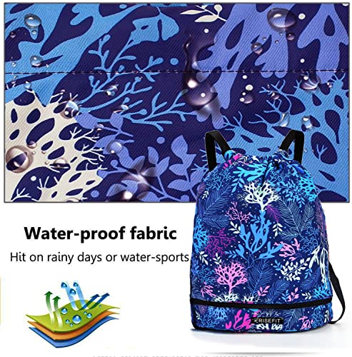 Risefit Waterproof Drawstring Bags, Print Gym Bags Sports Backpacks for School PE Bags for Boys Girls Men Women - Image 3
