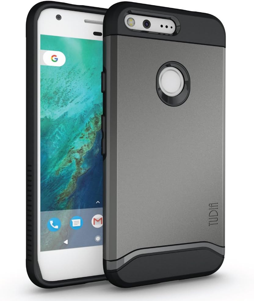 TUDIA Merge Designed for Google Pixel XL Case, Dual Layer Phone Cover Case for Google Pixel XL (Metallic Slate)