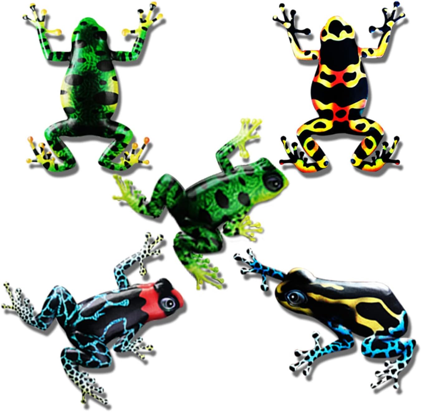 Onebest 5 Pack Metal Frog Wall Decor,Outdoor Garden Frog