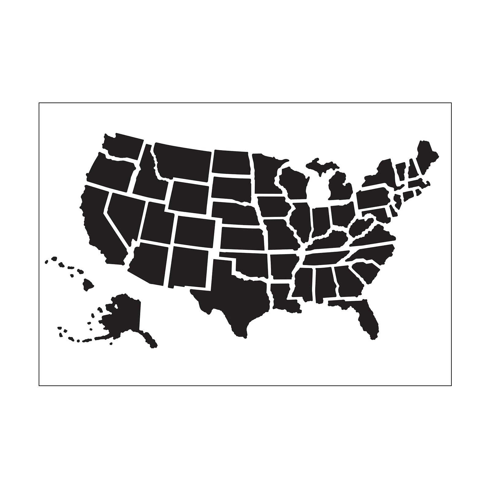Vaessen Creative Embossing Folder Map of USA 5.75 x 4.21 inches - Embossing Folder for Card Making, Scrapbooking, Journaling - Reusable - Precise Results - for Embossing and Die-Cutting Machines