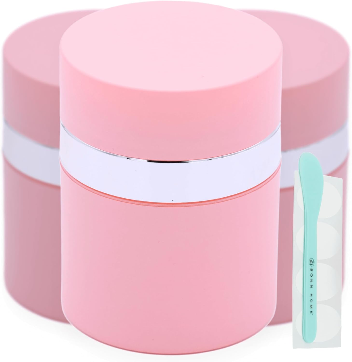 Pink 3 pack Airless Pump Jar 1oz/30ml Refillable Bottle