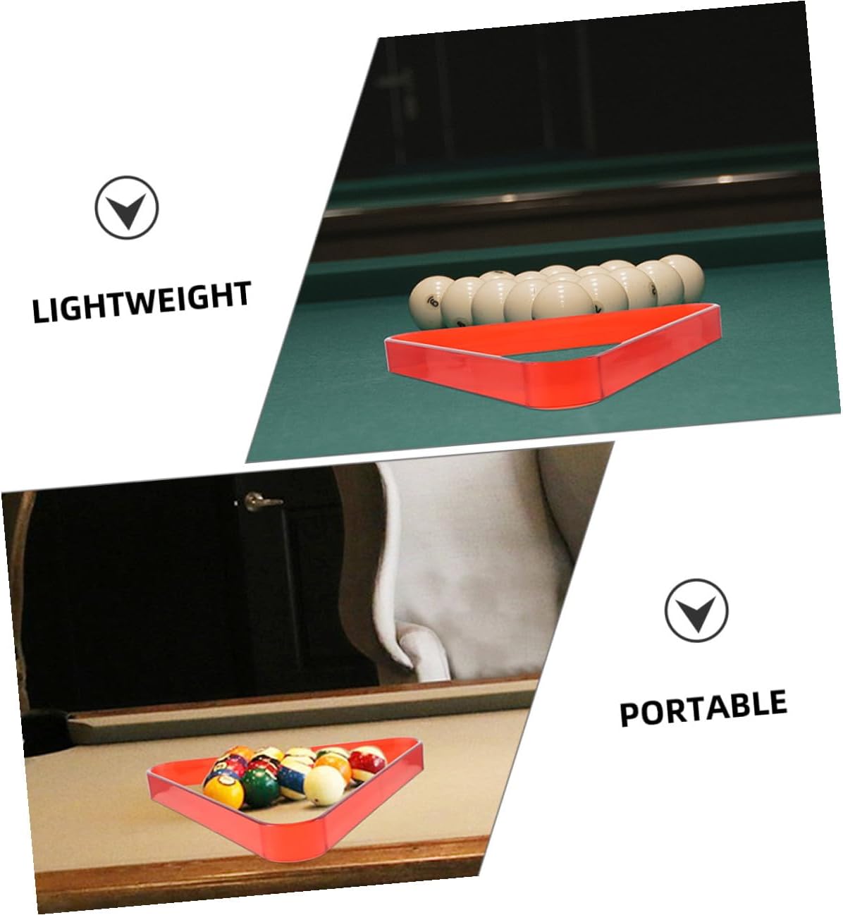 2pcs Billiard Triangle Rack Material Pool Table Ball Holder Stable Organizer for Standard Sized Balls Suitable for Home Club and Party Use