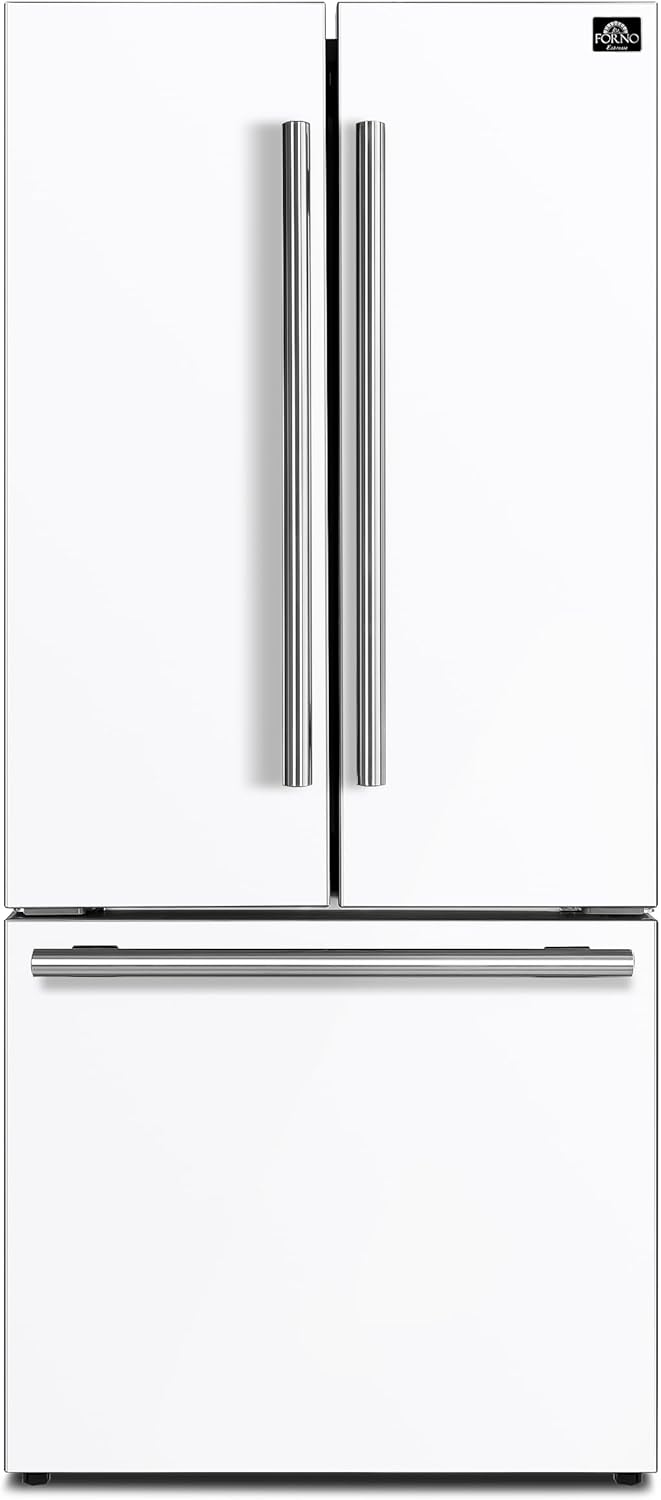 Forno 36” Espresso Gallipoli French Door Stainless Steel Refrigerator – 17.5 Cu.ft Kitchen Fridge with LED Display and Ice Maker – Frost-free Swing Double Door Fridge with Inverter Compressor, White Forno 36” Espresso Gallipoli French Door Stainless Steel Refrigerator – 17.5 Cu.ft Kitchen Fridge with LED Display and Ice Maker – Frost-free Swing Double Door Fridge with Inverter Compressor, White