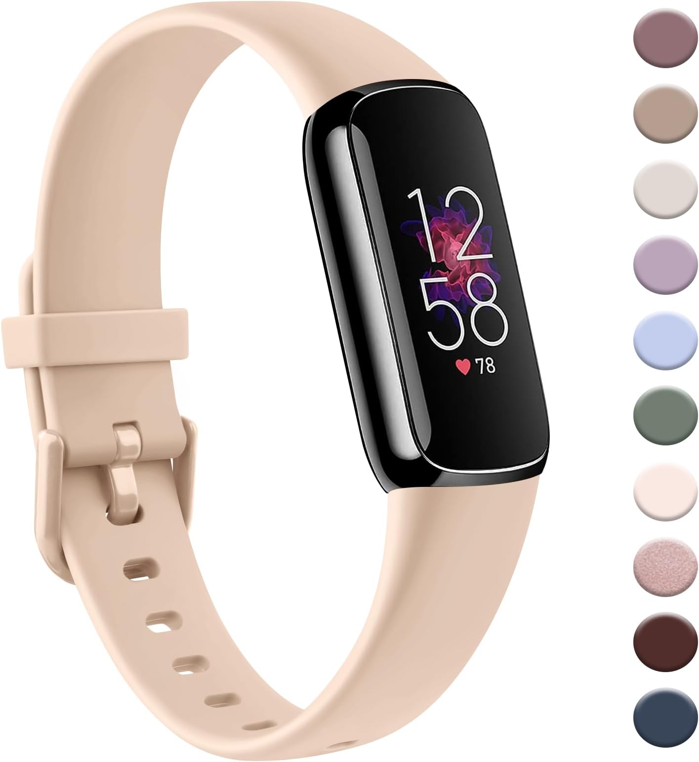 AK Sport Band Compatible with Fitbit Luxe Bands for Women Men, Soft Silicone Replacement Sport Straps Wristbands for Fitbit Luxe Fitness and Wellness Tracker