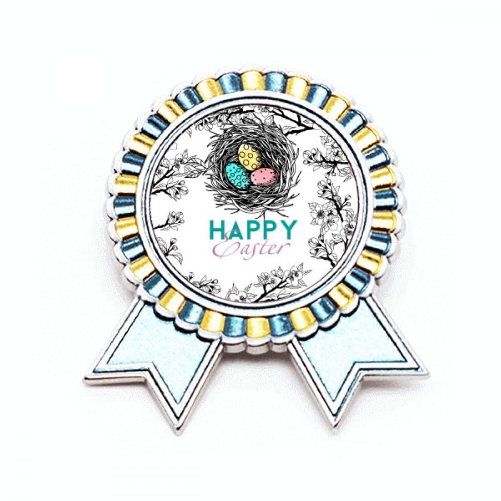 Broche en forme de nid d'œuf de Pâques M en métal, accessoire de mode pour costume