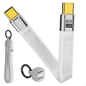 Cabo USB-C 4.0 240W 40Gbps 8K – Alta Velocidade, Power Delivery EPR, Vídeo e Dados – Notebook e Monitores (Branco)