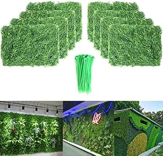 tonchean Artificial Plant Wall Panels 12PCS Artificial Hedge Panels Privacy Hedge Screen Green Grass Backdrop Indoor Outdoor Decor Realistic Plant Wall for Garden Party Wedding Backyard Landscape