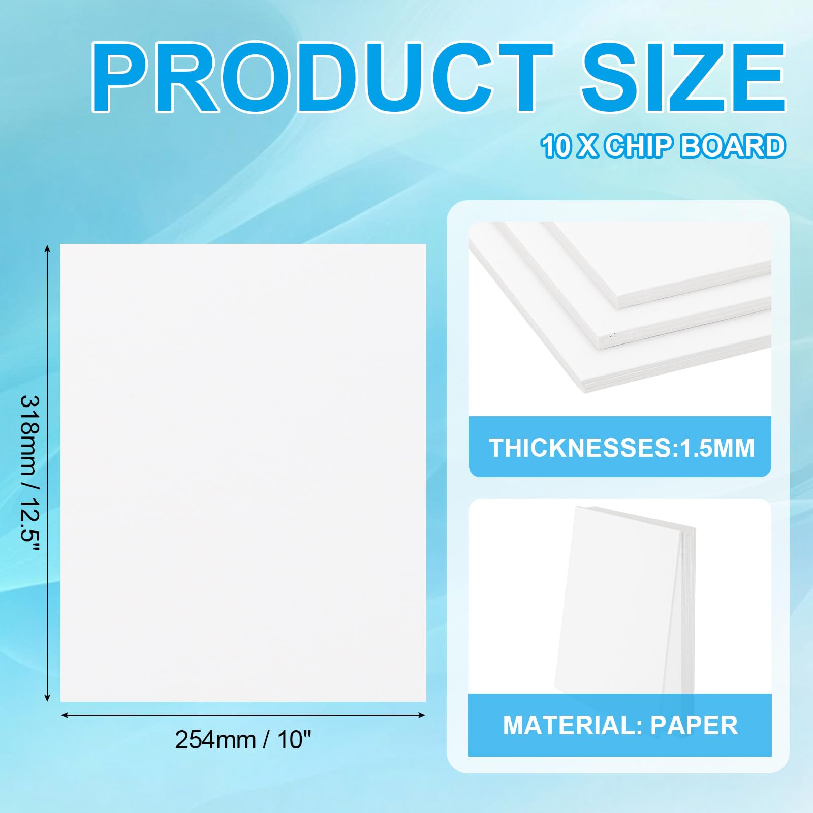 PATIKIL 12.5x10x0.06" Chipboard Sheets - Image 2