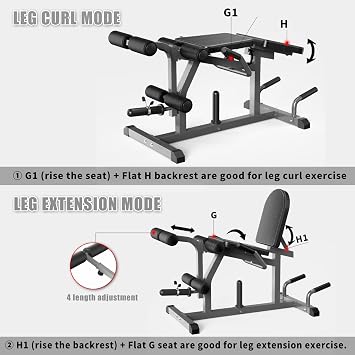 Z ZHICHI 2-in-1 Leg Curl/Extension Machine,Home Use,Burn quads/Calves Fast