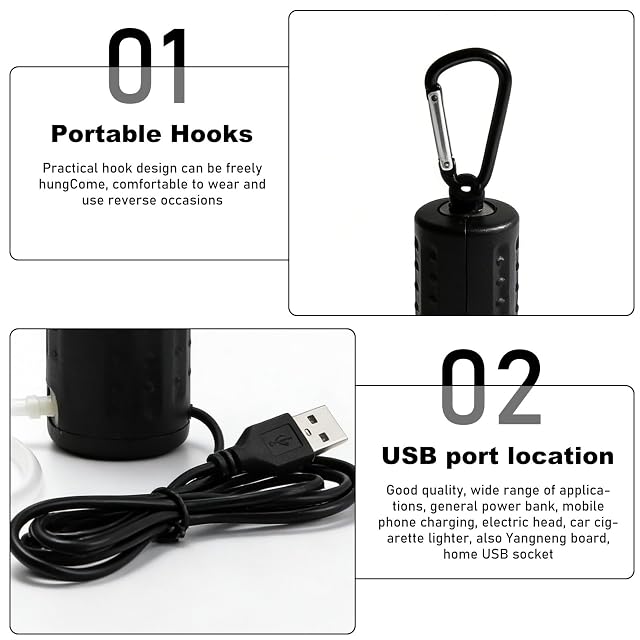 Foto 3 de 7 de Bomba de oxígeno mini USB para acuario, bomba de aire portátil, bomba de oxígeno ultraligera