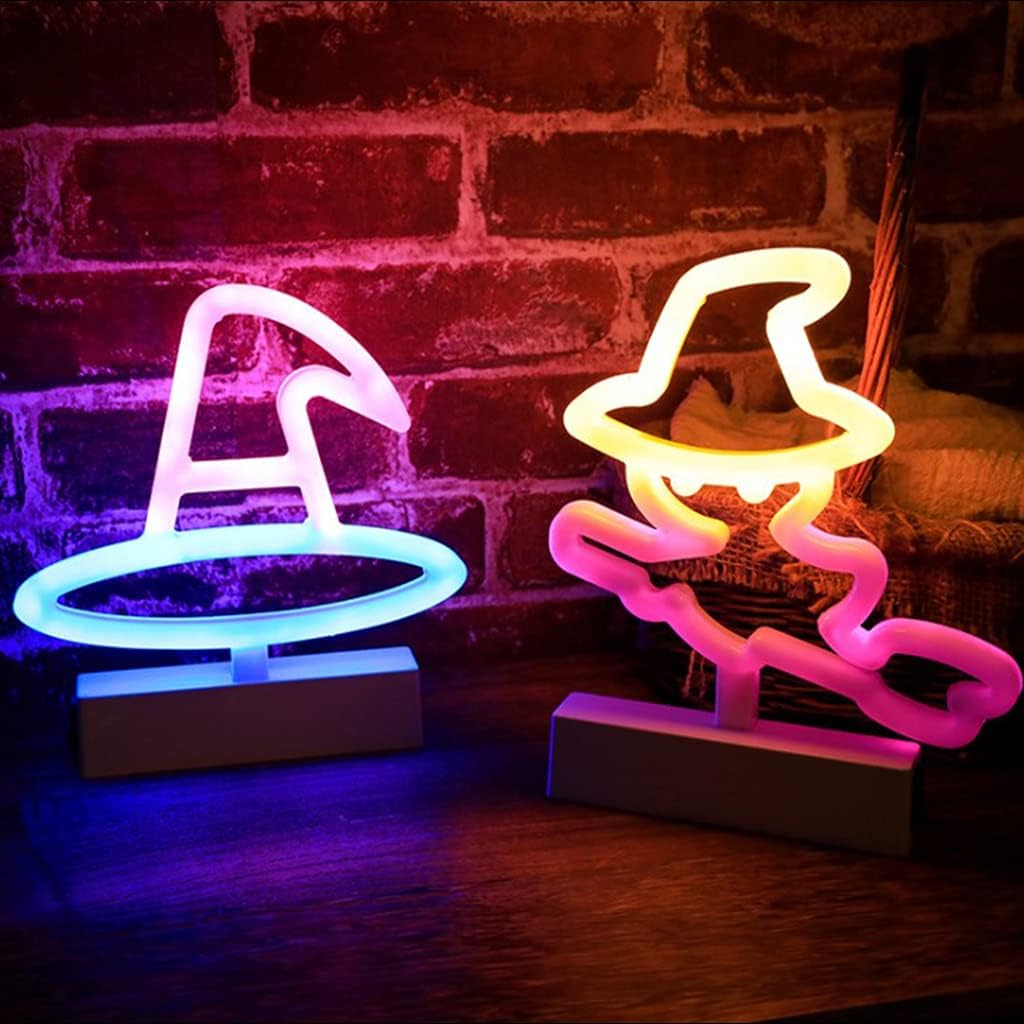CPYGMXI Halloween Decoration LED Light Witch Hat Candy Night Light Party Ornaments Lamp for Bedroom Coffee Decor Lighting Skull Lamp