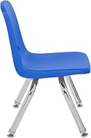 Vista 5 de FDP Silla Escolar Apilable de 10", Asiento Apilable para Estudiantes con Patas de Acero Cromado y Deslizadores Giratorios de Nylon; Para Aprendizaje