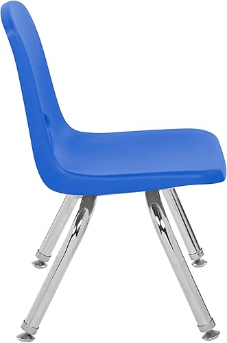 Miniatura 5 de FDP Silla Escolar Apilable de 10", Asiento Apilable para Estudiantes con Patas de Acero Cromado y Deslizadores Giratorios de Nylon Para Aprendizaje