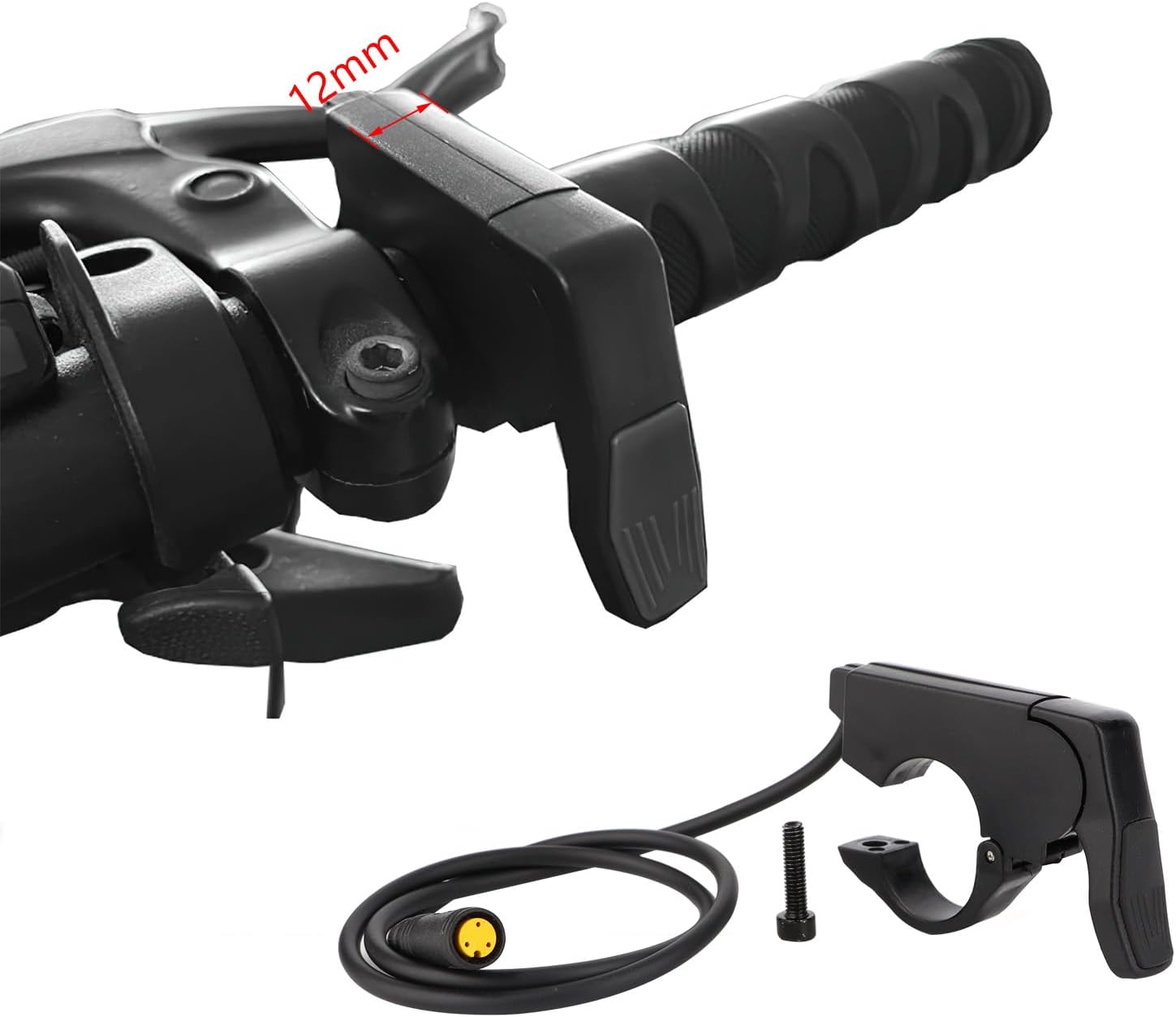 LGEGE Thumb Throttle Only for BAFANG Motor Kit - Finger Speed Accelerator Compatible with BAFANG Mid Drive Electric Bike, Waterproof 3PIN Female Plug for BBS01 BBS02 M400 M820 Motor eBike