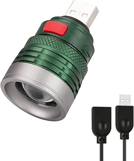 Vagocom LED Mini USB Flashlight,Bright and Zoomable Small Flashlights,4 Modes Pocket Light for Emergency Use,Power by USB Interface- Power Banks Accessories,Come with USB Male to Female Cord(1 Pack)