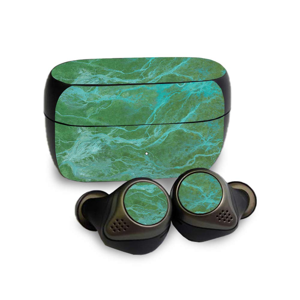 MightySkins Skin Compatible with Jabra Elite 85T - Lime Marble | Protective, Durable, and Unique Vinyl Decal wrap Cover | Easy to Apply, Remove, and Change Styles | Made in The USA
