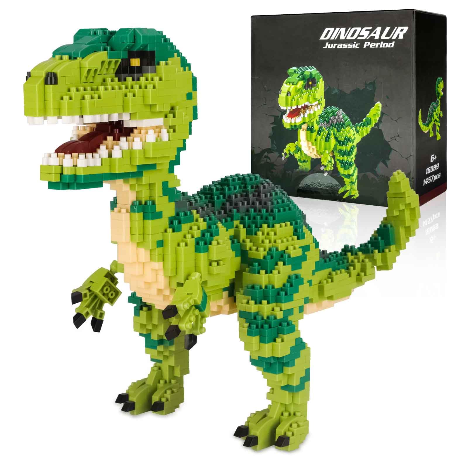 Jurassic Dinosaur Micro Building Blocks, 1457pcs Velociraptor Tyrannosaurus Rex DIY Mini Diamond Blocks Bricks Toy for Boys Age 8-12 14+ Teens Adults