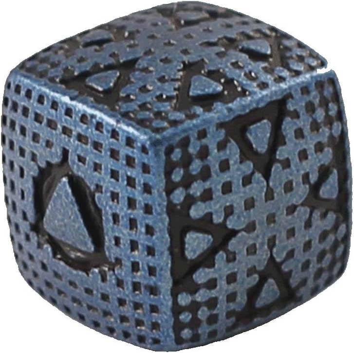 1 (One) Single IronDie: Solid Metal Italian Dice - Blue Smasher (Die-Cast Designer Six-Sided Die / d6)