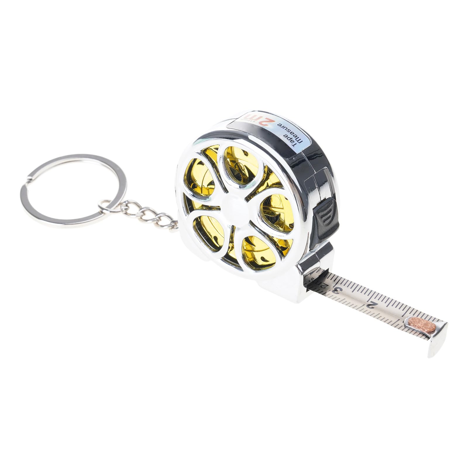 Kalttoy Gold Steel Measuring Tape 6.5Ft, Retractable Self-Locking Design With Metric Scales Retractable Ruler