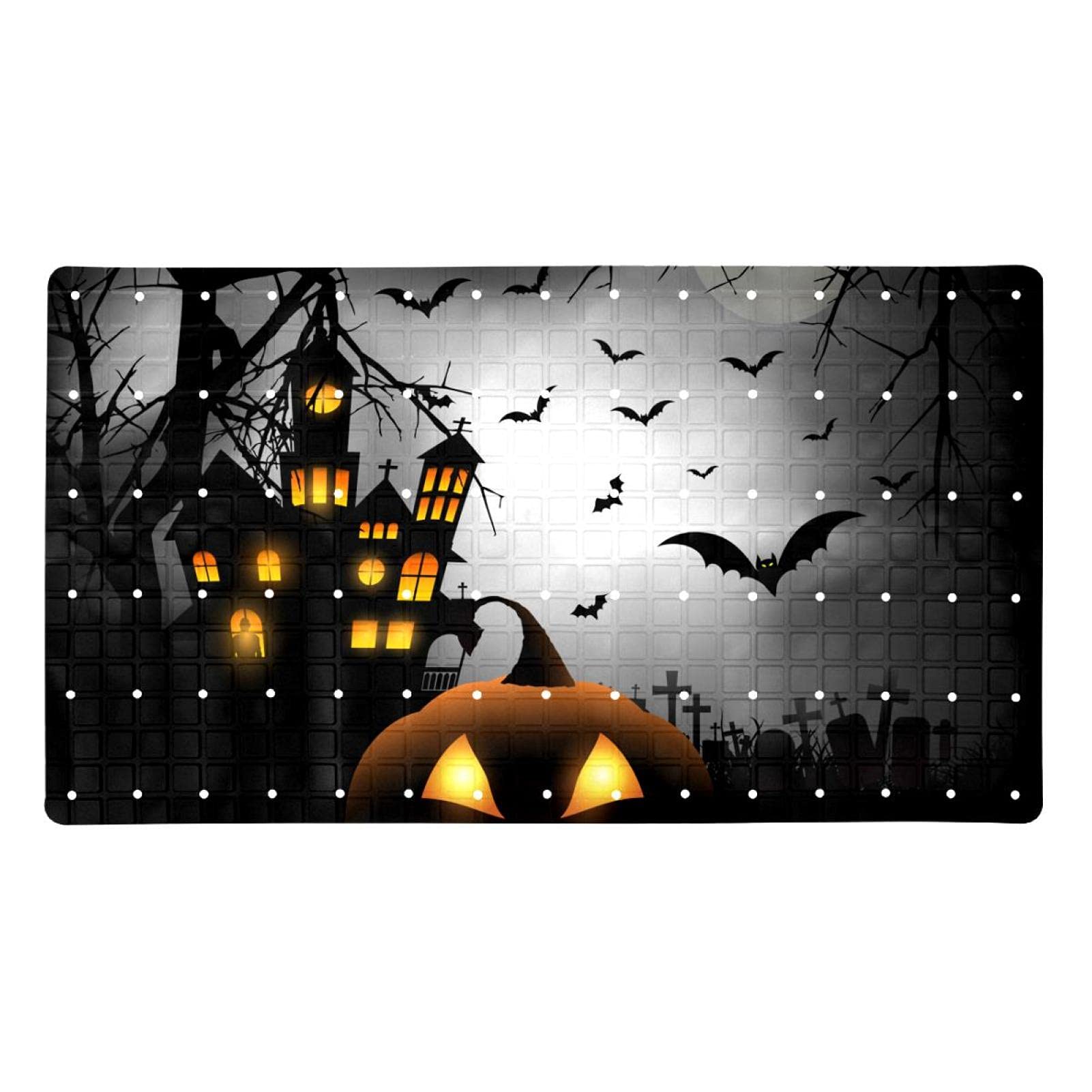 Alfombrilla de ducha de Halloween de PVC con 112 ventosas para alfombrilla de baño de hotel