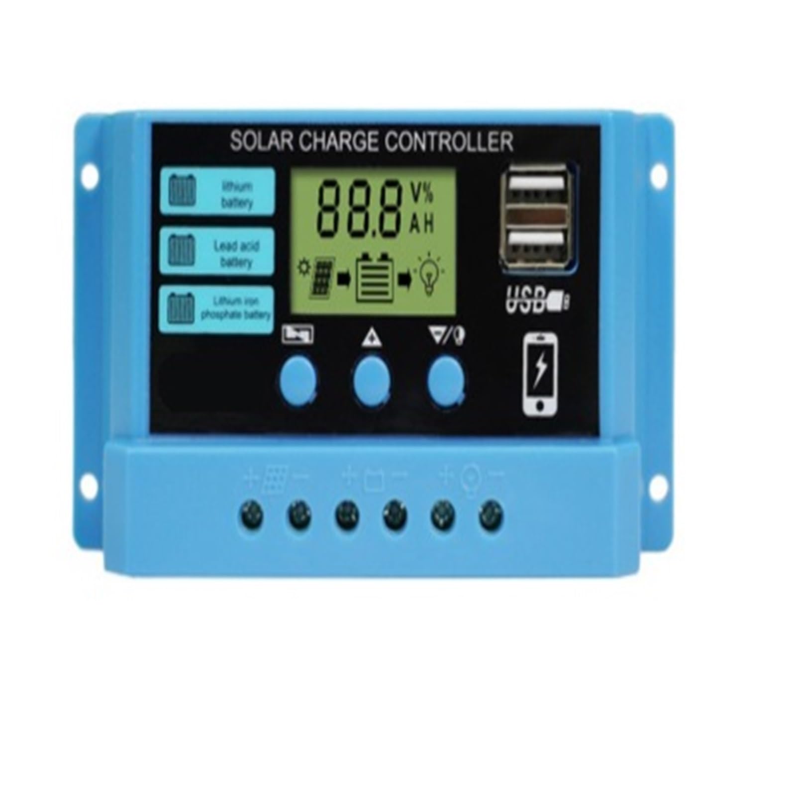 Mjfvn 10A 20A 30A Solar Charge Controller 12V/24V With Lcd Display Battery Charger Stabilizers(10A)