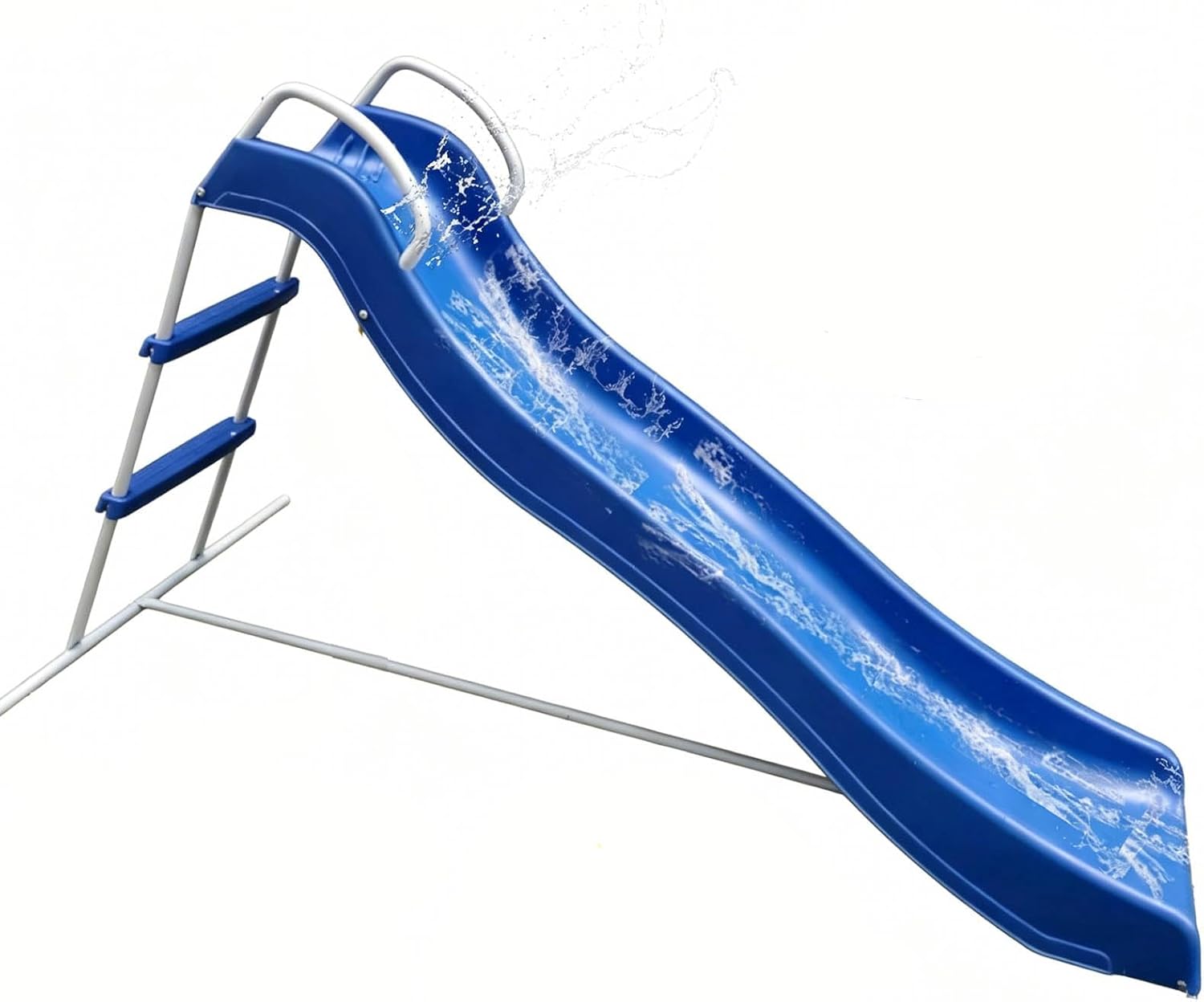 2 in 1 Kids Slide 6 FT, Backyard, Indoor & Outdoor Playground Equipment with Metal Frame, Freestanding Plastic Water Slides for Inground Pool, Easy Assembly, Ages 4-8