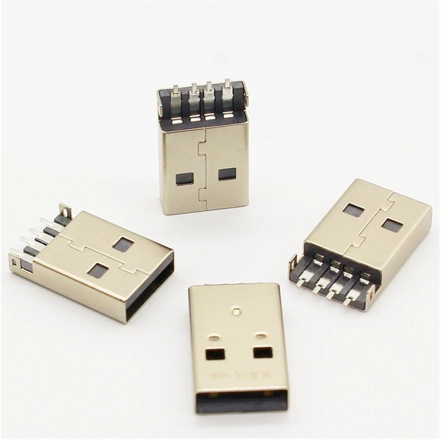10pcs/lot USB 2.0 4Pin A Type Male SMT Connector Black G49 for Data Transmission Charging