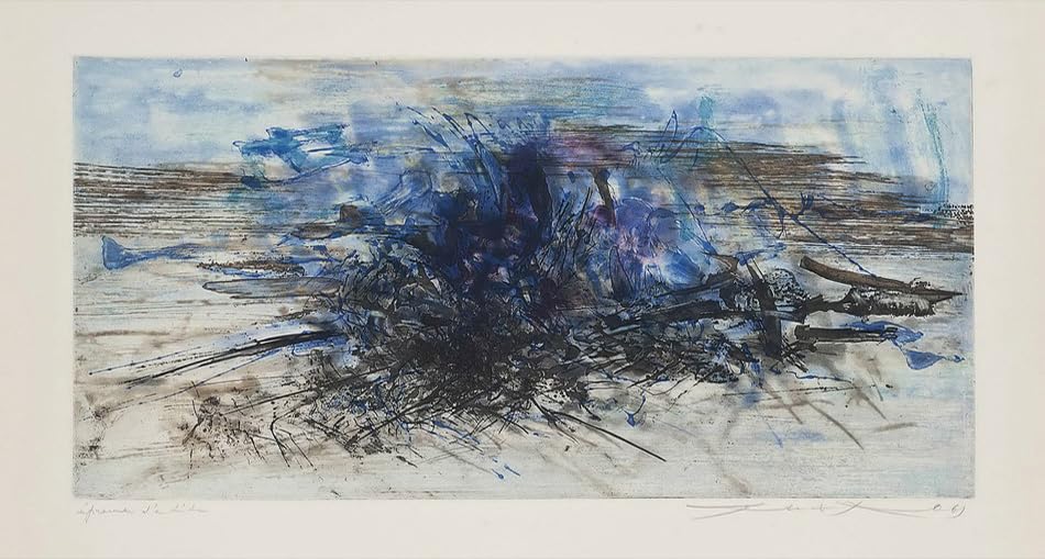 Zao Wou Ki Peinture Toile Pour Décoration Intérieure 50x100