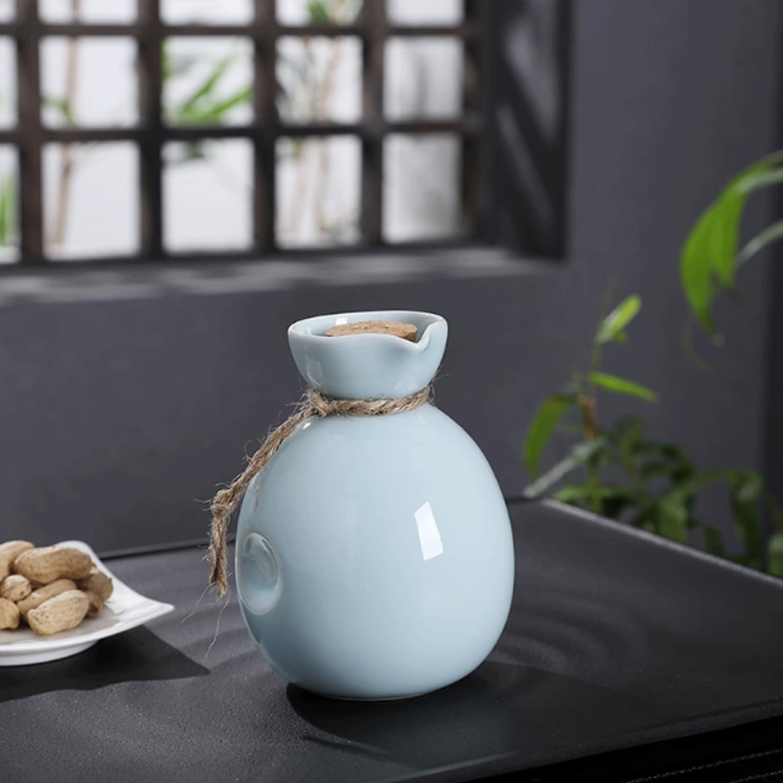 esmen Ensemble de Tasses à saké en céramique, 8 pièces, Artisanat, Verre à vin, Texture glaçure Blanche et Bleue, Tasses en céramique, Artisanat, Verres à vin, Ensemble de Tasses à saké