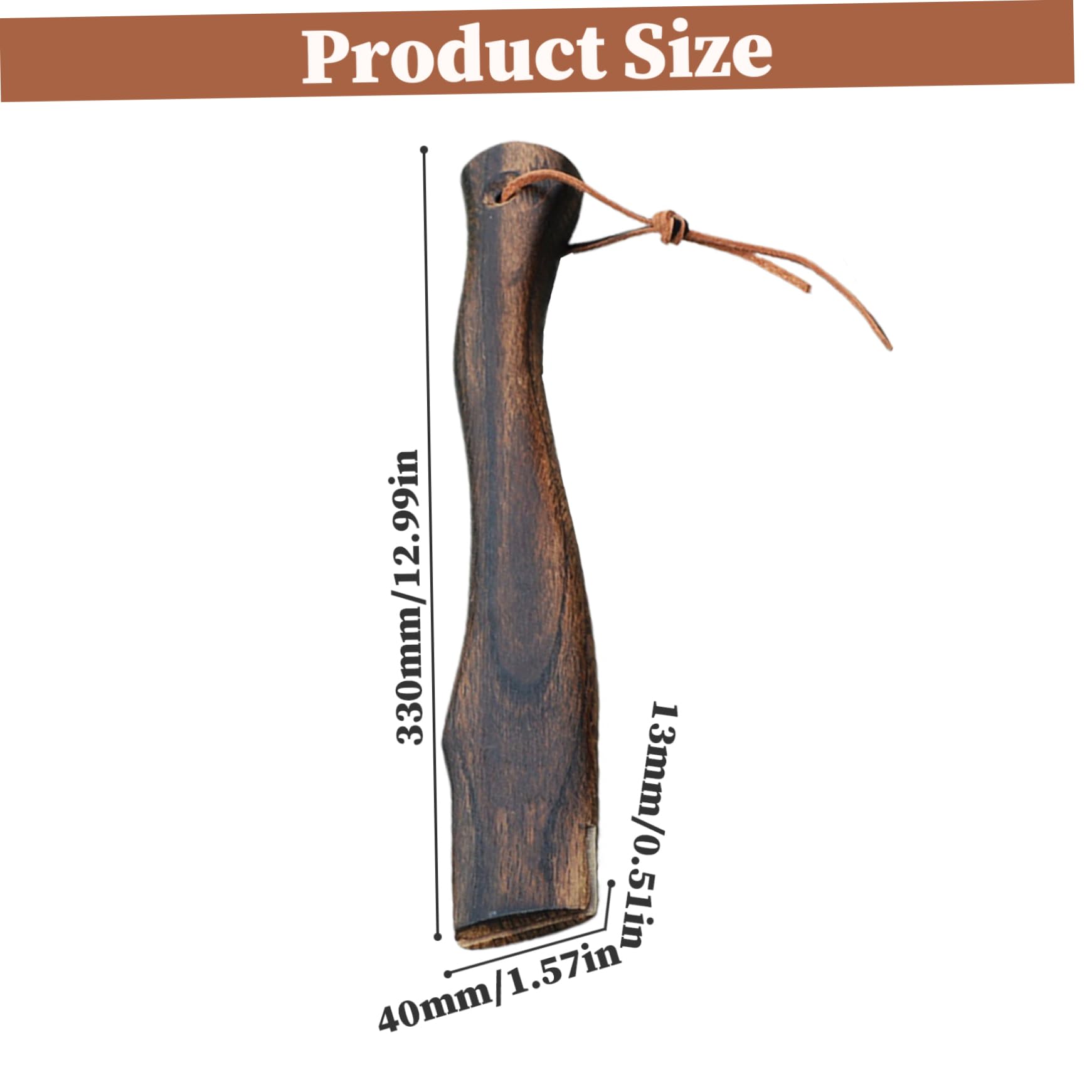 Poignée de Hache de Hache, Remplacement de poignée de Hache de Guerre en Bois de 13 Pouces avec Sangle Suspendue en Cuir, Remplacement de la poignée de Hache pour l'interface (4 * 1,3 cm)