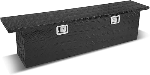 Miniatura 11 de Auto Dynasty Caja de herramientas de almacenamiento con cerradura para cama de camioneta pickup, 60 (L) x 12 (A) x 14 (Al) pulgadas, aluminio