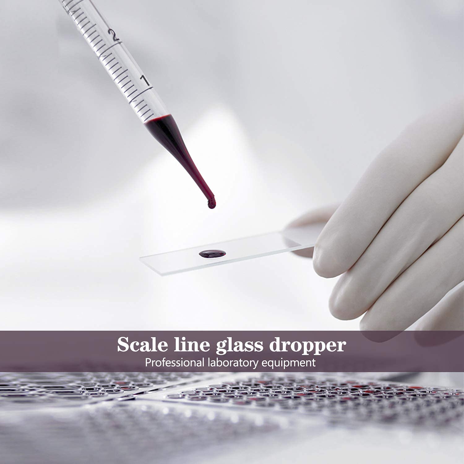 Alysontech Glass Pipette, 4 Pieces 10ml 5ml Glass Graduated Pipettes Dropper with Big Rubber Cap