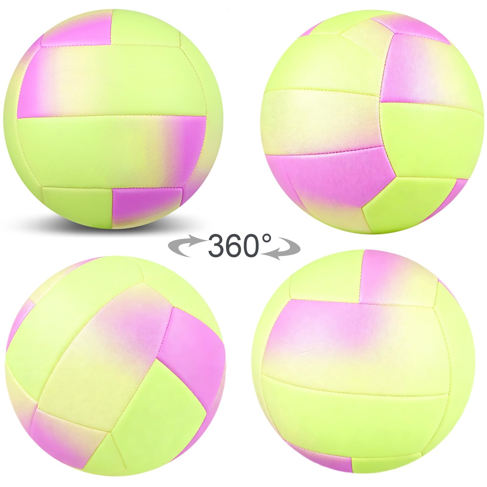 Balón De Voleibol Personalizado Talla Oficial 5 para Interior Y Exterior, Balones De Vóley Suaves Y Ligeros Kit De Voleibol De Playa con Texto para Niños Adolescentes Adultos(Yellow)