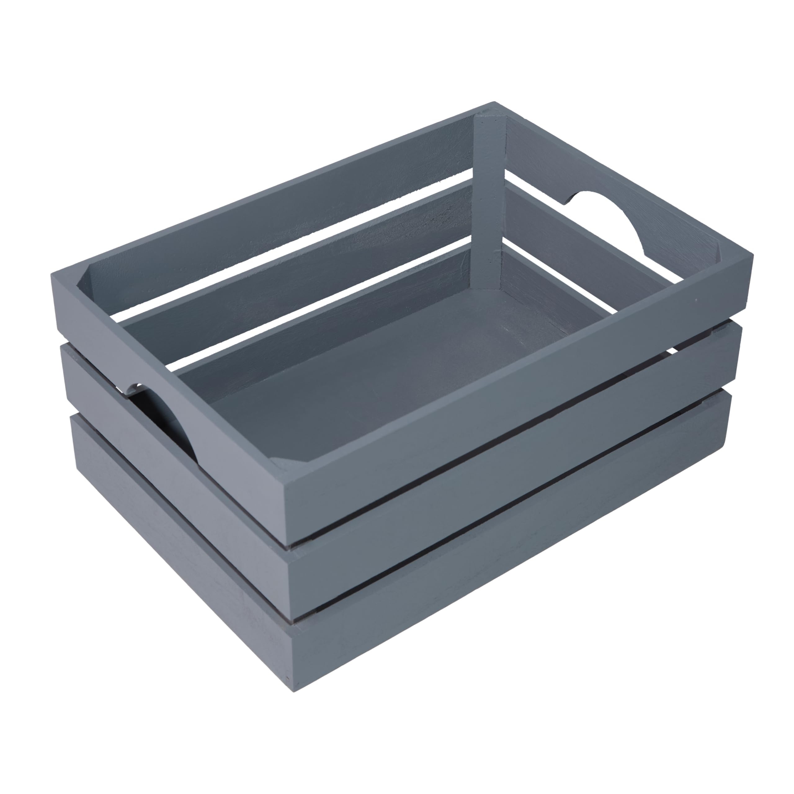Wickerfield Grey Great Value Wooden Crates Retail Display Tray Wooden Storage Box Shelves Racks Gift Hamper (, Large)