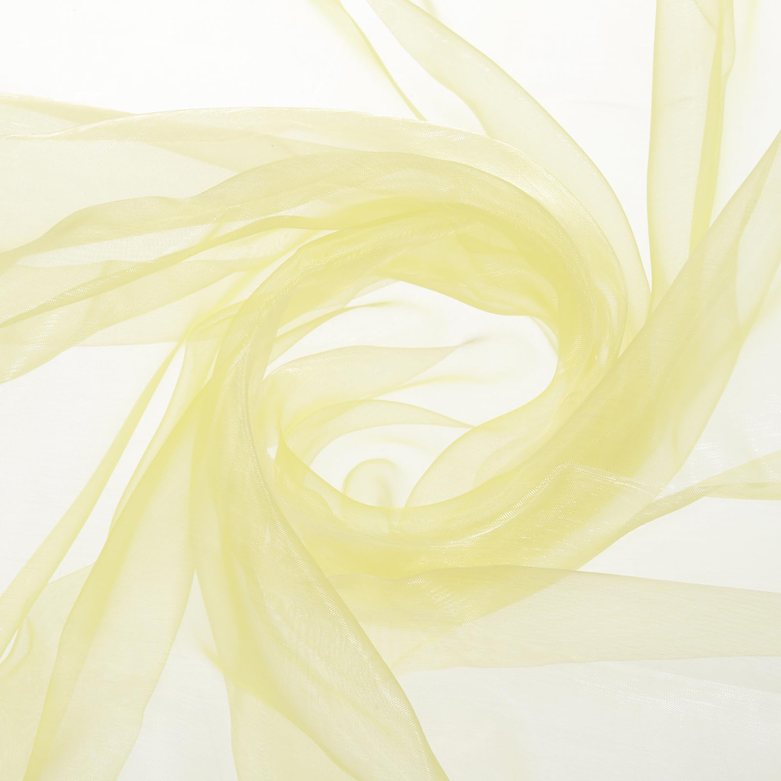 sourcing map Iridescent Sheer Organza Fabric, 10 Yards x 59 Inches Solid Holographic Shiny Fabric Organza Cloth for Wedding, Curtains, Costume, Photo Background, Gradient Yellow