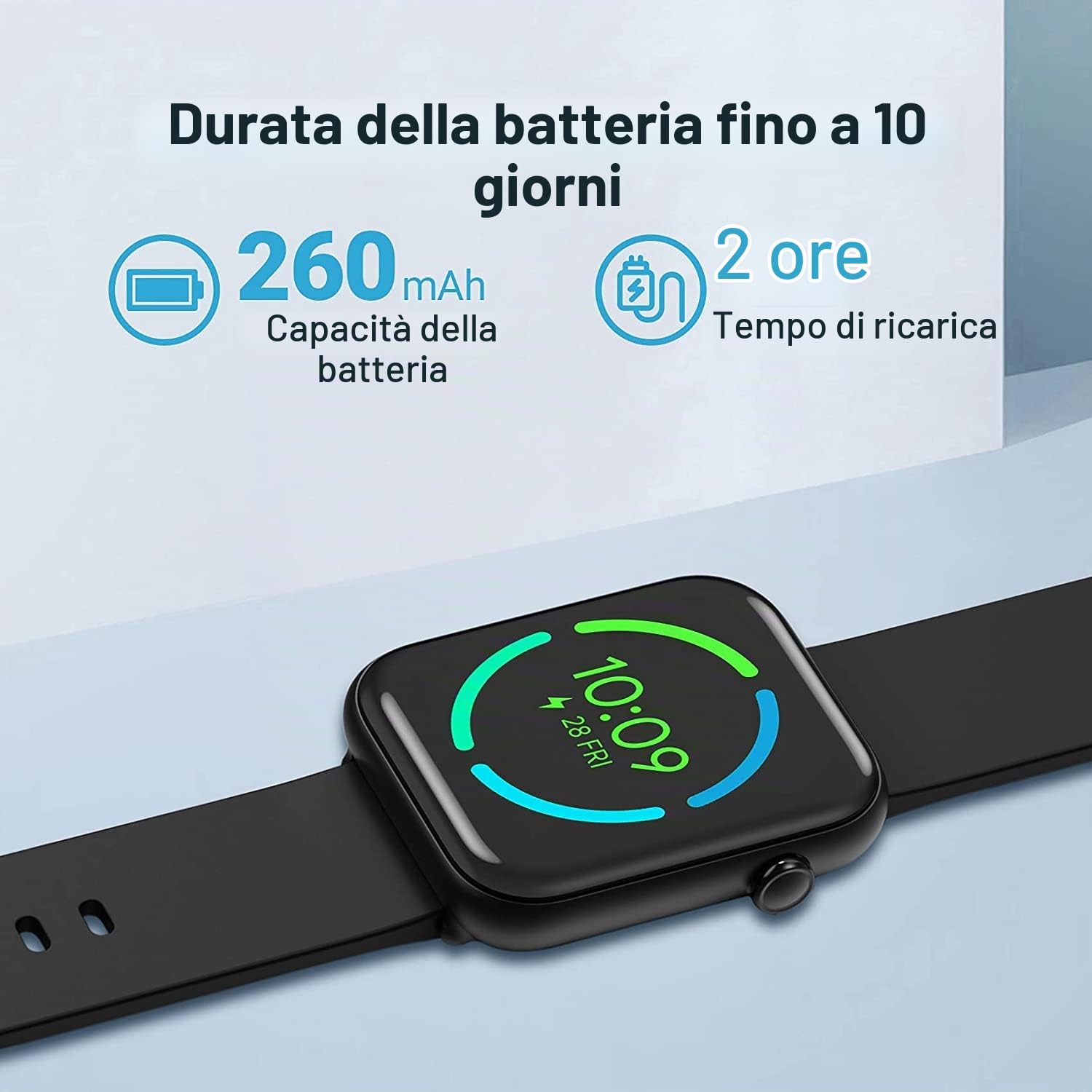 TicWatch GTH Smartwatch Orologio Intelligente, durata della batteria fino a 10 giorni con misurazione della temperatura della pelle,monitoraggio della frequenza ardiaca con ossigeno nel sangue,5ATM