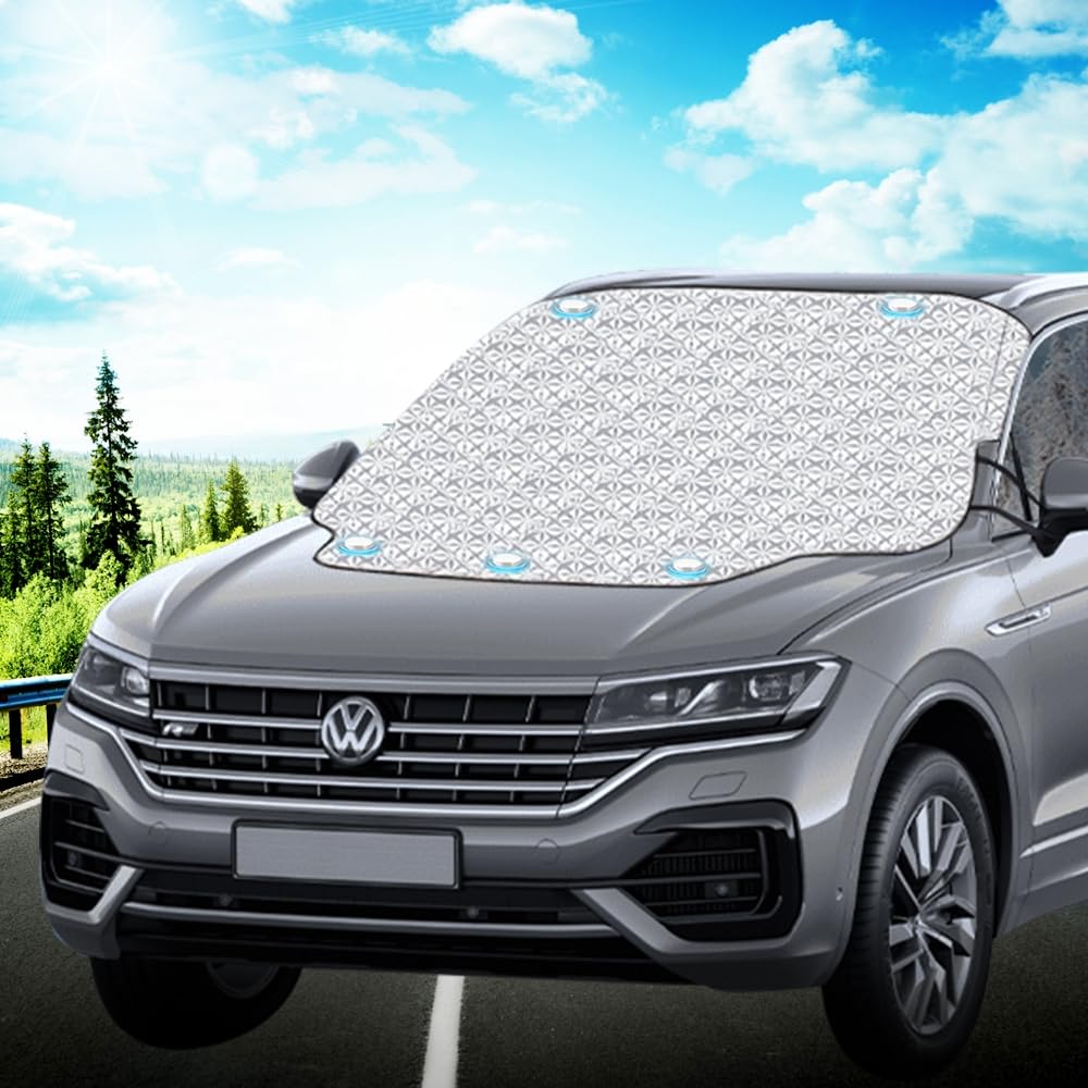 Couverture Pare-Brise Voiture Magnétique BNGXR 210x122 Cm - Protection Anti-Neige, Soleil, Givre Et Pluie