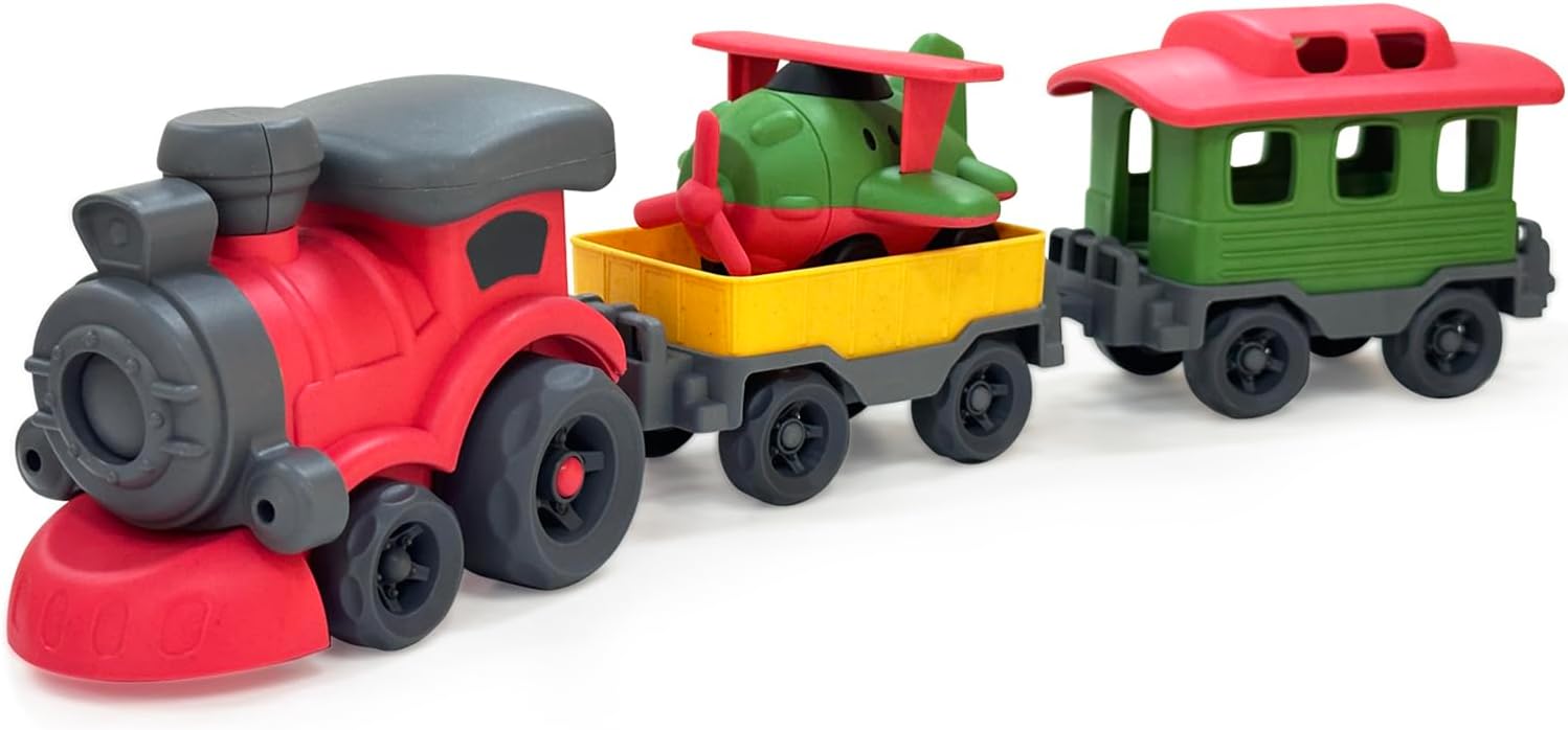 Baimiby Christmas Toy Train Set for Toddlers 3-5: Locomotive, Airplane & Wagon - Educational Holiday Gift for Boys & Girls 3-6 Years