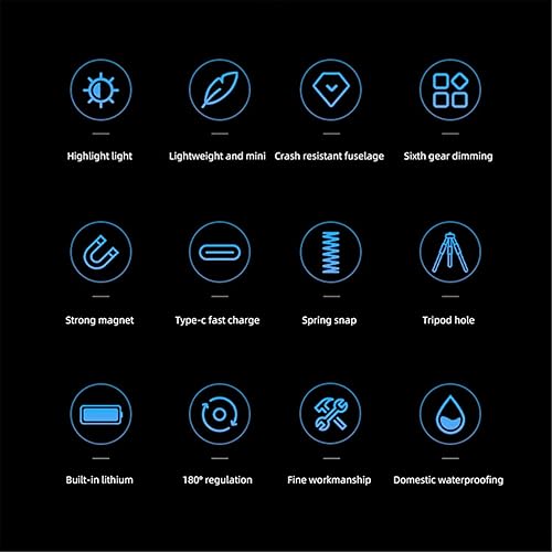 Miniatura 6 de COB Linterna pequeña brillante recargable llavero mini linterna 1000 lúmenes con 6 modos de iluminación luces con soporte plegable e imán fuerte
