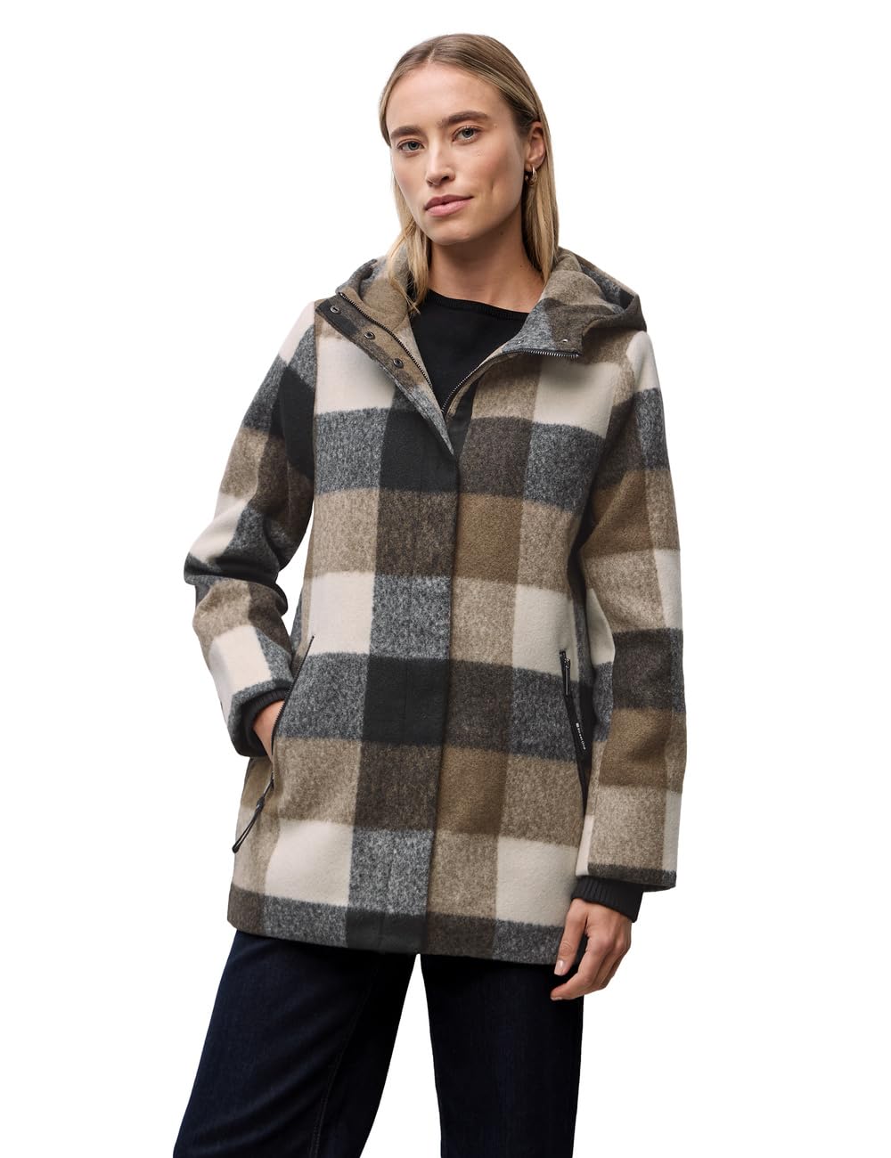 Chaqueta a cuadros Street One para mujer con capucha casual 6