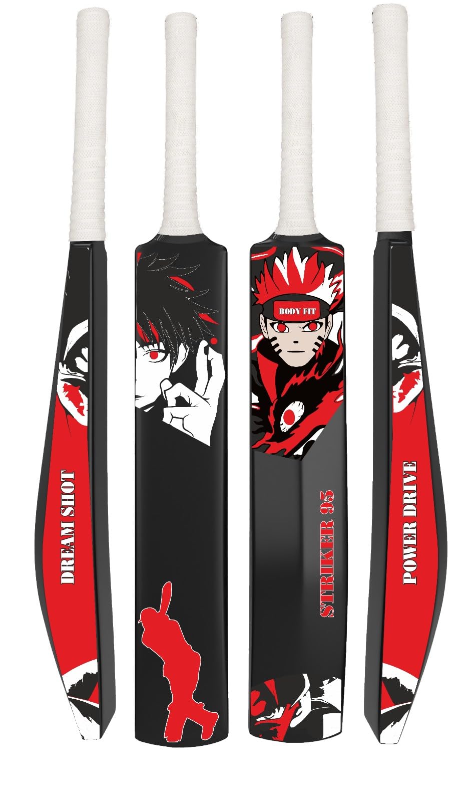 Bodyfit Heavy Duty Plastic Premium Cricket Bat for Men, Women & Children | Lightweight| Full Size| | Hard Plastic Bat (Red Theme)-picture-39