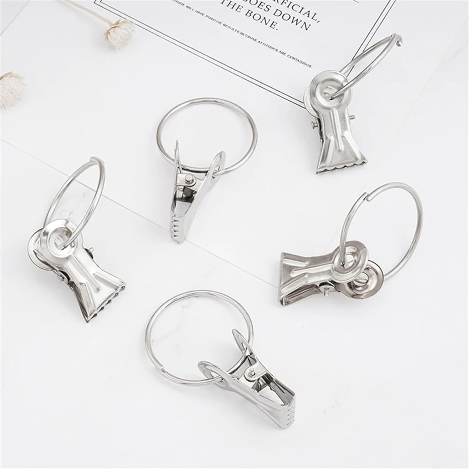 40Pcs Metal Curtain Buckles with Loops Open and Closed Crocodile Clips